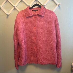 Tania Nardi Button Front Lightweight Crinkle Jacket Blouse Pink Women’s XL